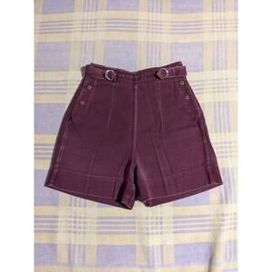 Vtg 1930s Aldrich & Aldrich Sanforized Gym Shorts Pleated 40s 50s Belted Snap
